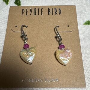 Sundance Sterling Silver Heart Earrings with Pink Accents